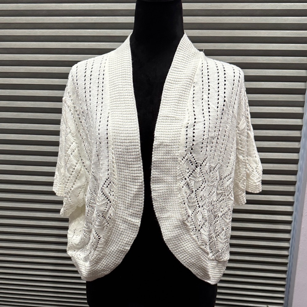 Kim Rogers Cream Knit Women's Shrug